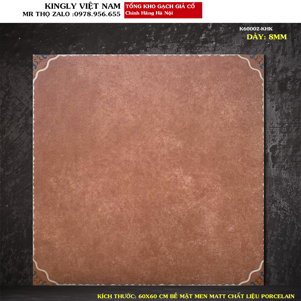 Gạch giả cổ lát nền màu da bò 60x60 K60002